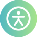 icon of person inside a circle, representing holistic care