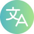 icon of chinese character with english alphabet, representing diversity and multilingual